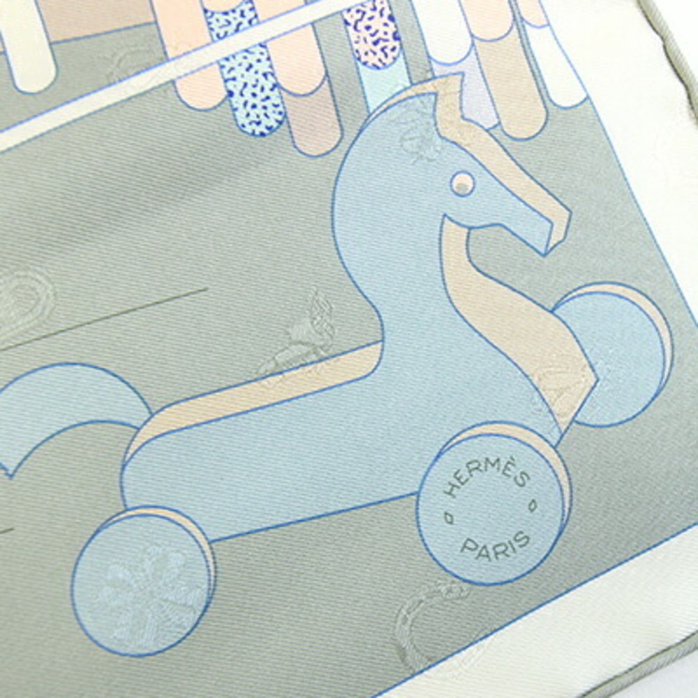 Hermes Scarf Muffler 2025 Collection Gavroche Lady Go H893822 Vert Amande Whi... - Picture 2 of 5